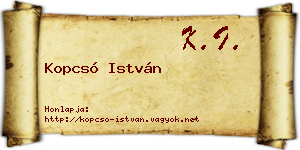 Kopcsó István névjegykártya