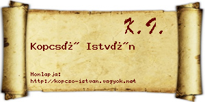Kopcsó István névjegykártya
